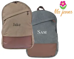 Mens Personalized Canvas Backpacks