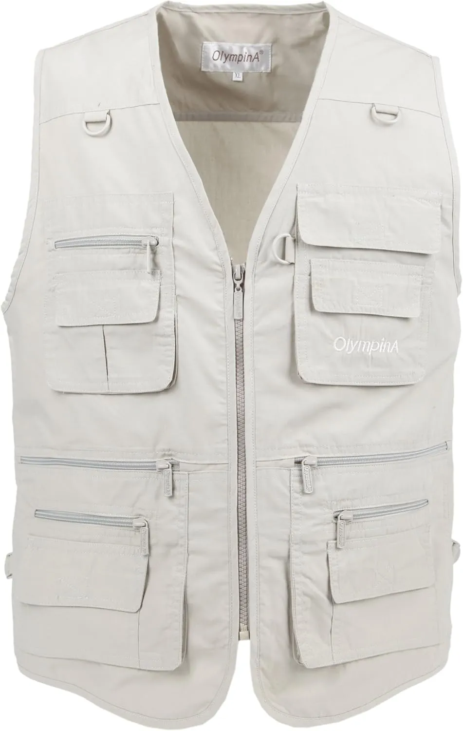 Men's Poplin Outdoors Travel Sports Multi-Pockets Work Fishing Vest