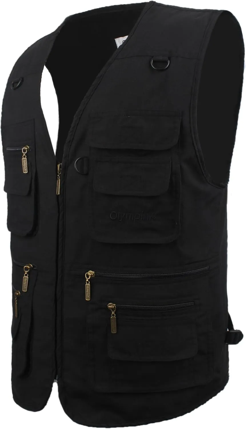 Men's Poplin Outdoors Travel Sports Multi-Pockets Work Fishing Vest