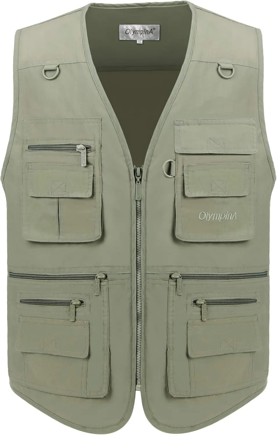 Men's Poplin Outdoors Travel Sports Multi-Pockets Work Fishing Vest