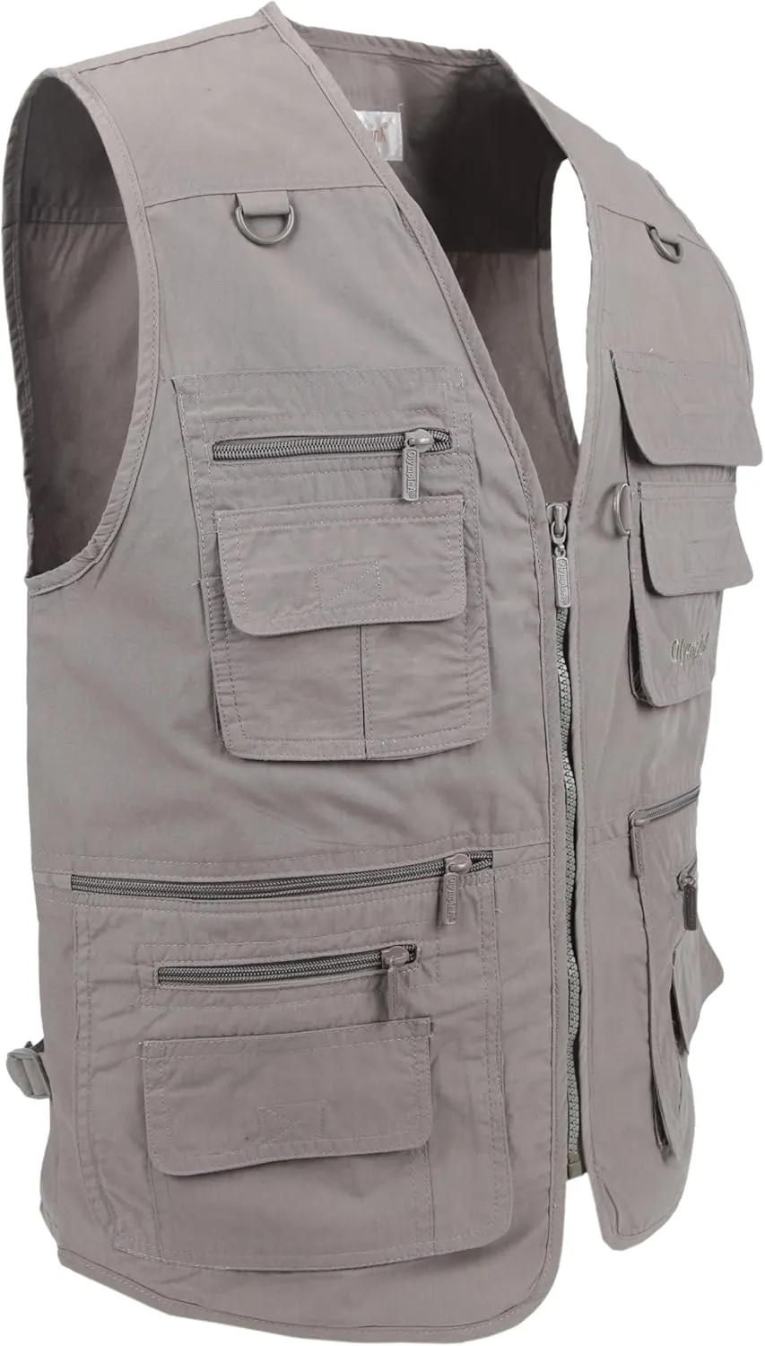 Men's Poplin Outdoors Travel Sports Multi-Pockets Work Fishing Vest