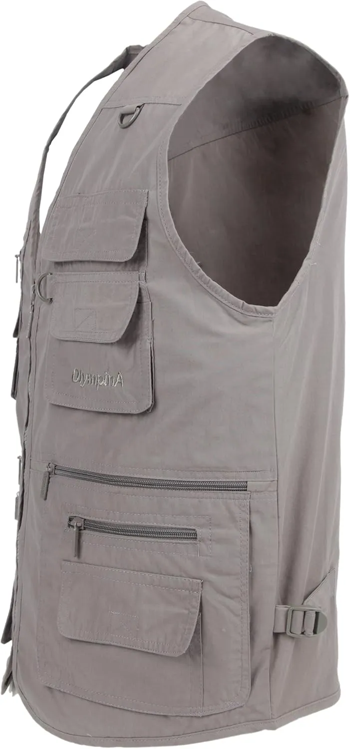 Men's Poplin Outdoors Travel Sports Multi-Pockets Work Fishing Vest