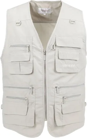 Men's Poplin Outdoors Travel Sports Multi-Pockets Work Fishing Vest