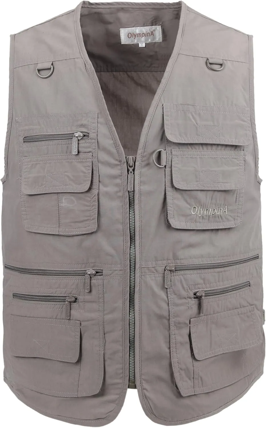 Men's Poplin Outdoors Travel Sports Multi-Pockets Work Fishing Vest