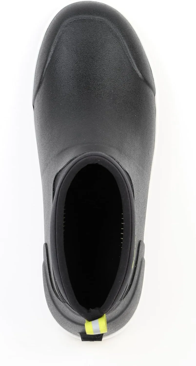 Men's Rain Boots Fishing Boots, Anti-Slip Neoprene Rubber Ankle Men Boots Outdoor for Gardening Fishing Boating Sailing Black