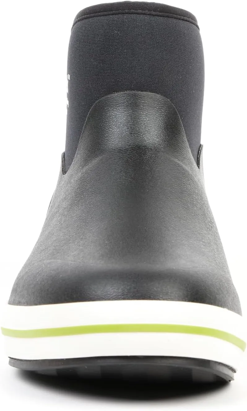 Men's Rain Boots Fishing Boots, Anti-Slip Neoprene Rubber Ankle Men Boots Outdoor for Gardening Fishing Boating Sailing Black
