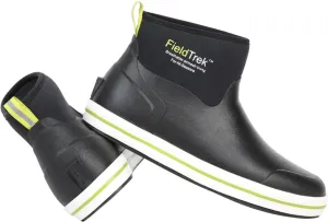 Men's Rain Boots Fishing Boots, Anti-Slip Neoprene Rubber Ankle Men Boots Outdoor for Gardening Fishing Boating Sailing Black