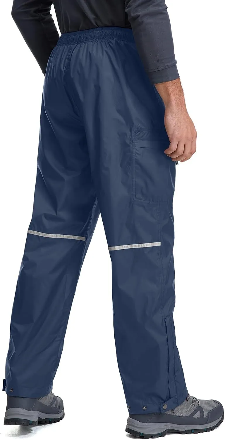Men's Rain Pants Waterproof Over Pants Windproof Outdoor Hiking Pants for Golf, Fishing，Cycling