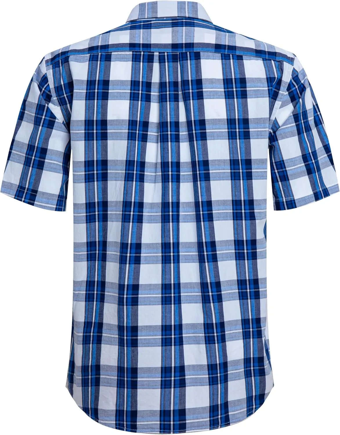 Mens Short Sleeve Western Shirts with Pearl Snap Button Up Casual Regular Fit Plaid Shirts