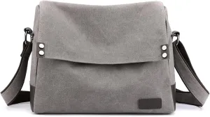 Men's Shoulder Bag Canvas Crossbody Bag Casual Messenger Bag Laptop Bag for 13.3 inch Laptop Briefcase Satchel Bag
