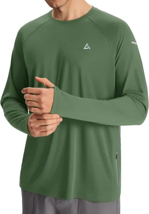 Men’s Sun Protection Shirts UPF 50  Long Sleeve UV Shirt Rash Guard for Men Quick Dry Swim Fishing Beach Athletic