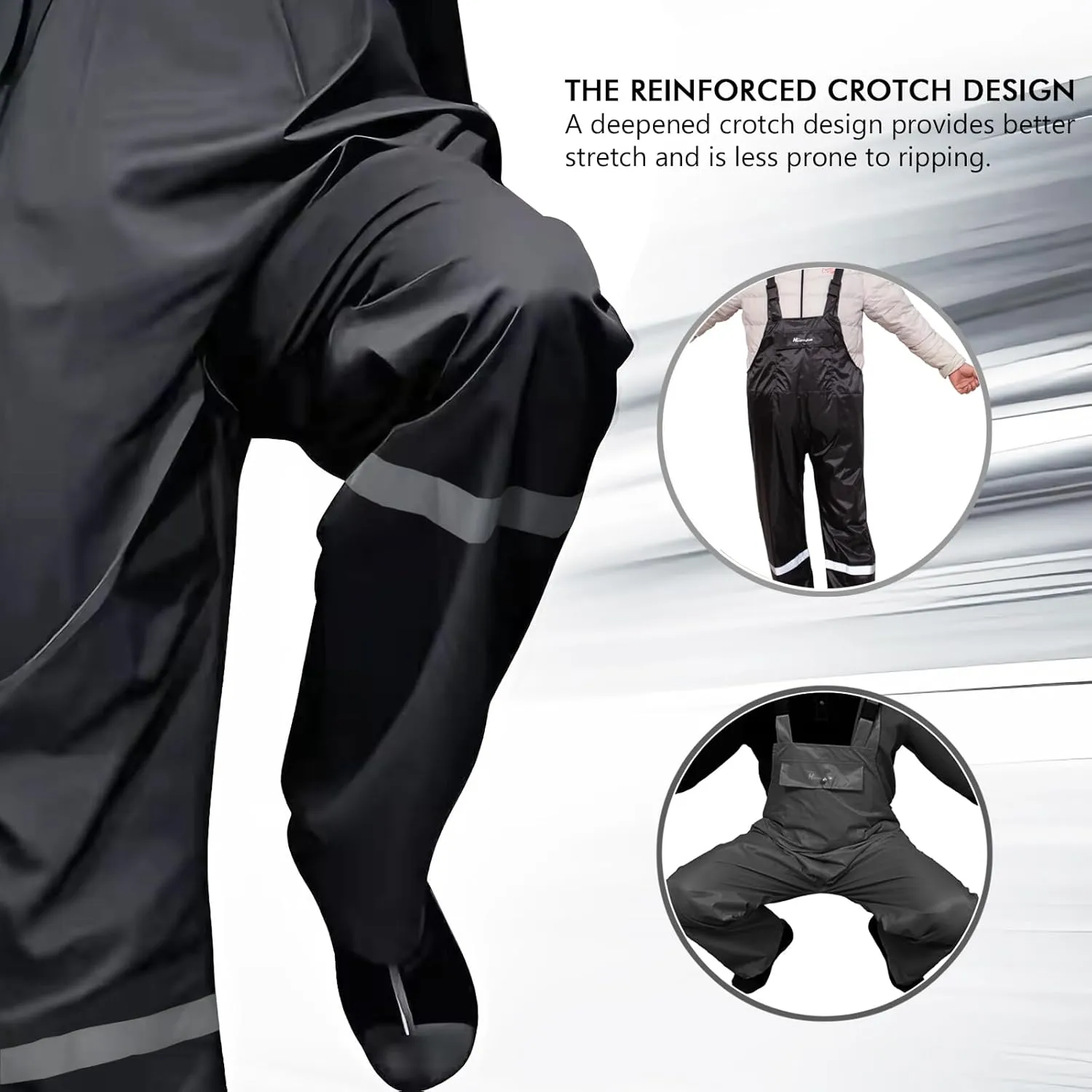 Men's Waterproof Rain Bib Overalls - Windproof Adjustable Outdoor Fishing Workwear Pants