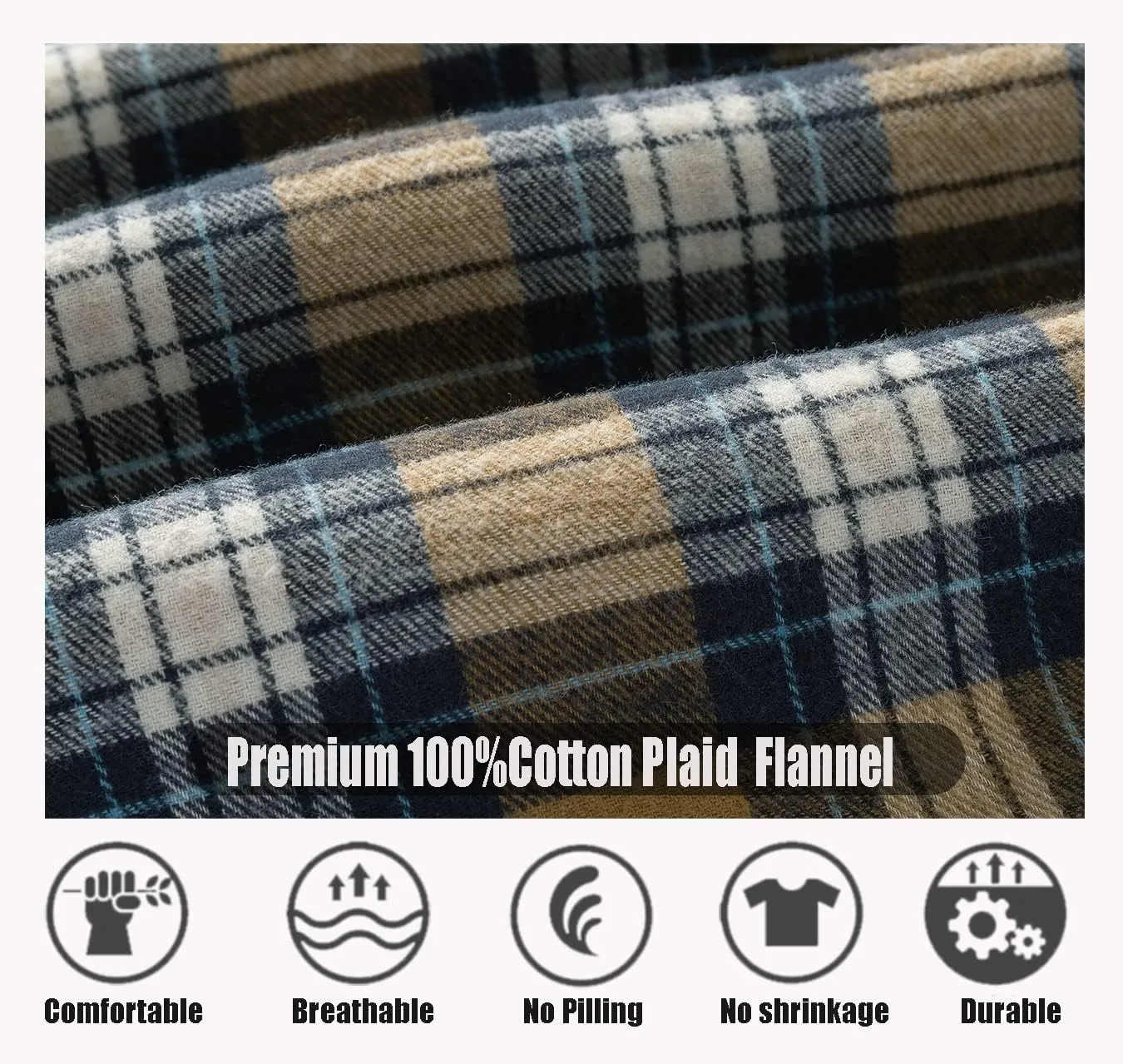 Men's Western Flannel Casual Shirt Two Pocket Long Sleeve Snap Shirt