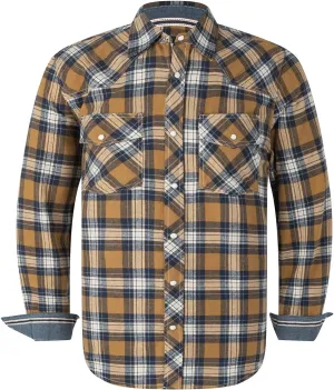 Men's Western Flannel Casual Shirt Two Pocket Long Sleeve Snap Shirt