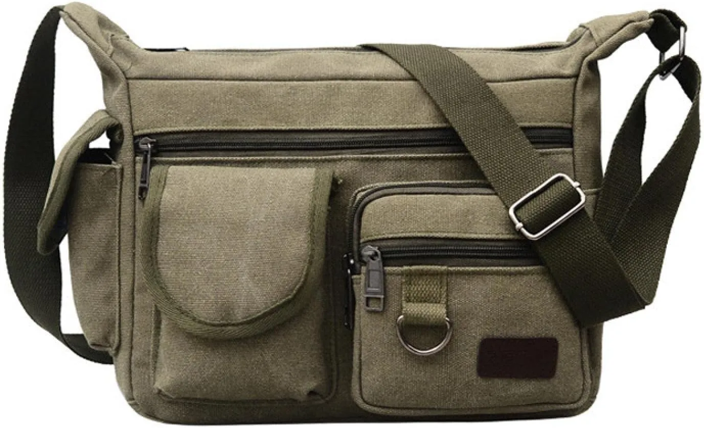 Men's Women's Vintage Canvas Crossbody Bag Travel Casual Shoulder Bag Men's Crossbody Tote Messenger Bag