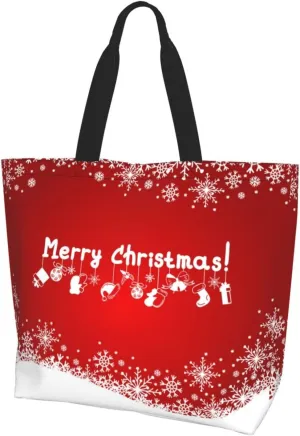 Merry Christmas Canvas Tote Bag Christmas Shoulder Bag for Women Men Casual Grocery Bags Jesus Bag for Christmas