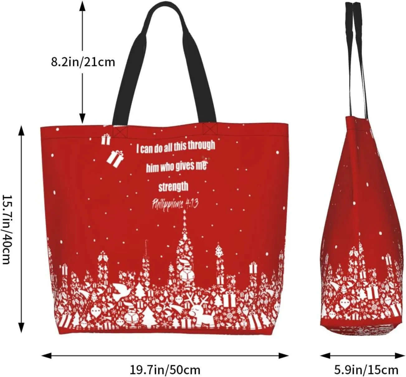 Merry Christmas Canvas Tote Bag Christmas Shoulder Bag for Women Men Casual Grocery Bags Jesus Bag for Christmas