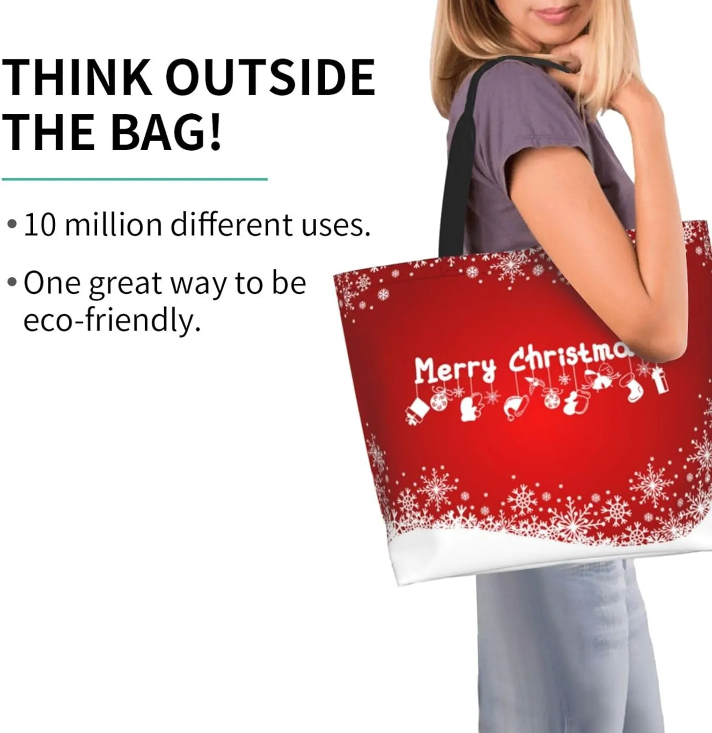 Merry Christmas Canvas Tote Bag Christmas Shoulder Bag for Women Men Casual Grocery Bags Jesus Bag for Christmas