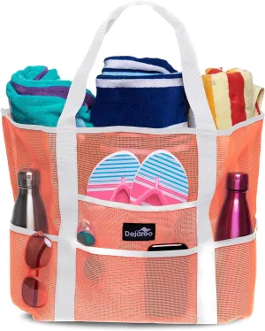 Mesh Sand Free Bag - Strong Lightweight Bag For Beach & Vacation Essentials. Tons of Storage!