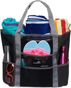Mesh Sand Free Bag - Strong Lightweight Bag For Beach & Vacation Essentials. Tons of Storage!