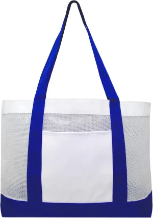 Mesh Work Tote/Beach Tote Bag/Swimming Tote Bag (Blue)