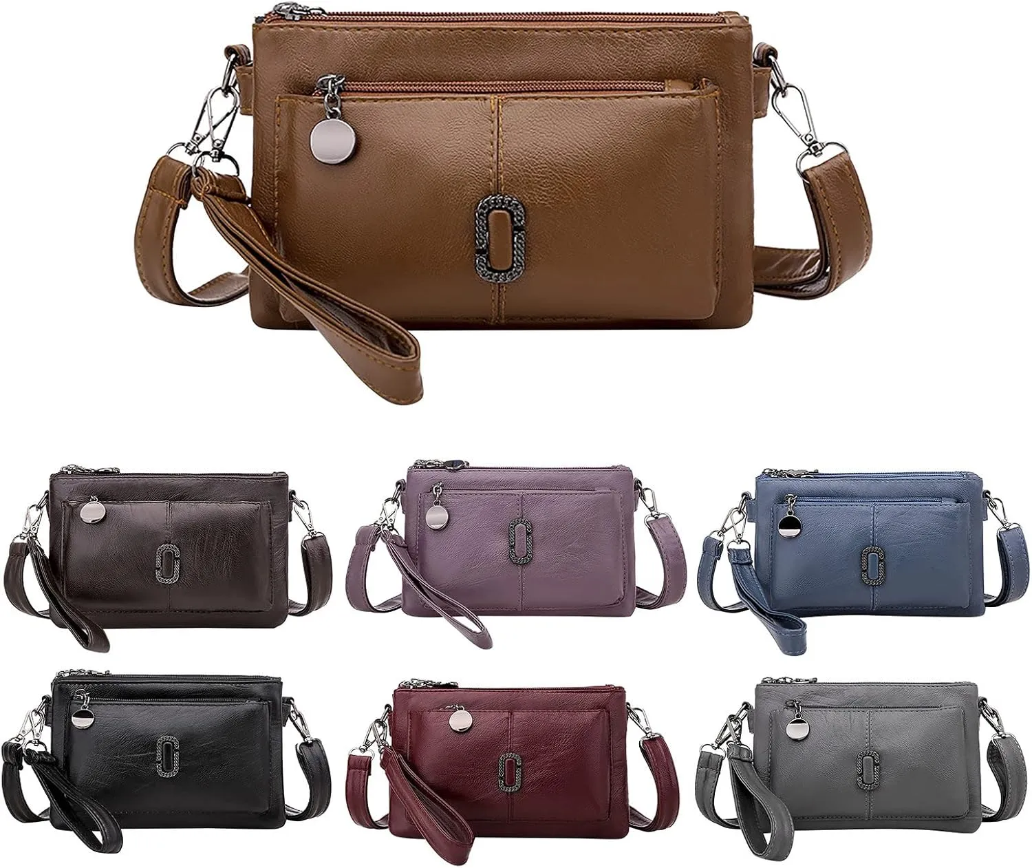 Messenger Bag Fashion Mobile Phone Change Small Square Bag Large Capacity Mobile Phone Bags Vintage (Purple, One Size)