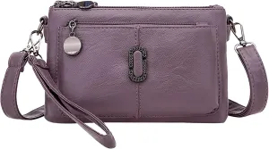 Messenger Bag Fashion Mobile Phone Change Small Square Bag Large Capacity Mobile Phone Bags Vintage (Purple, One Size)