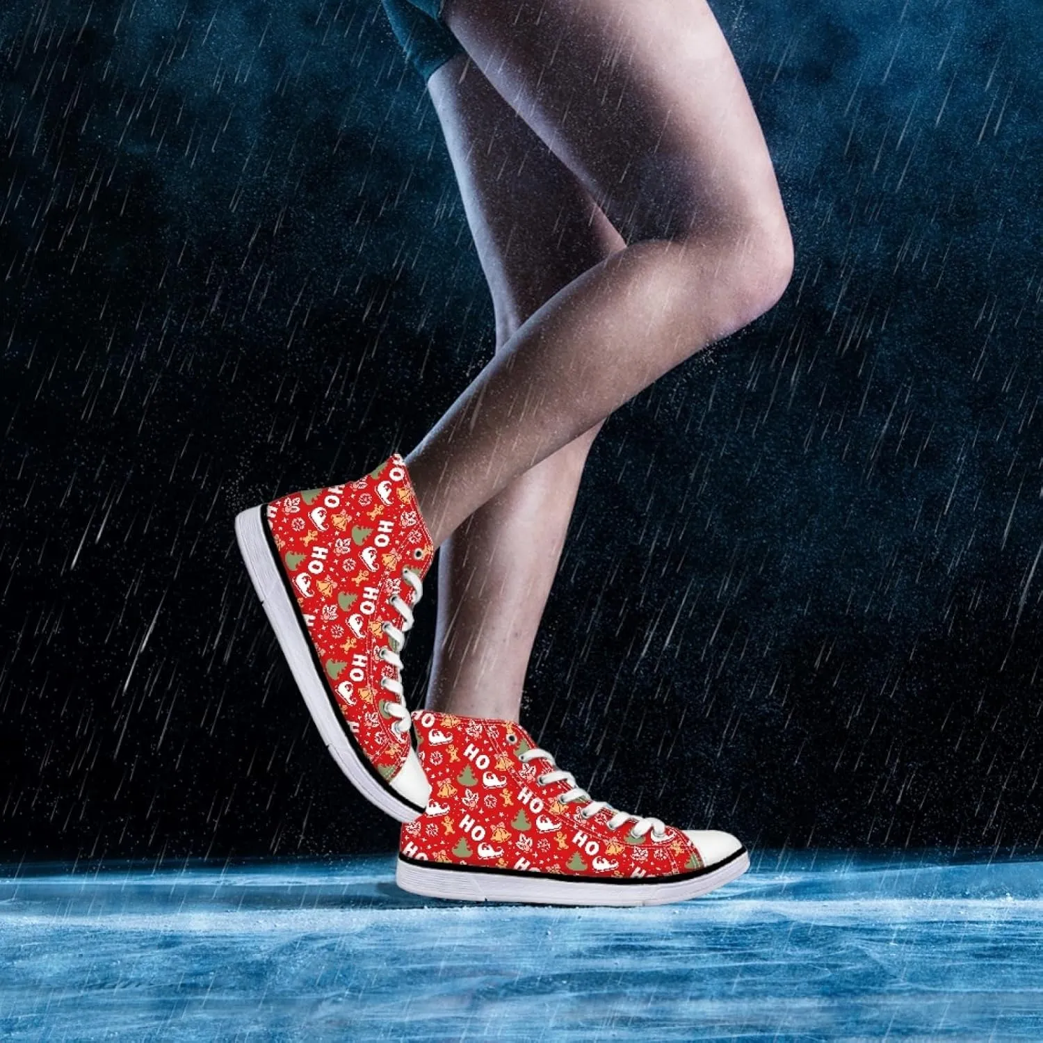 Micoklinlin Canvas Sneakers Women Novelty Canvas Shoes Girls High Top Running Shoes Lace Up Casual Classic Walking Shoes