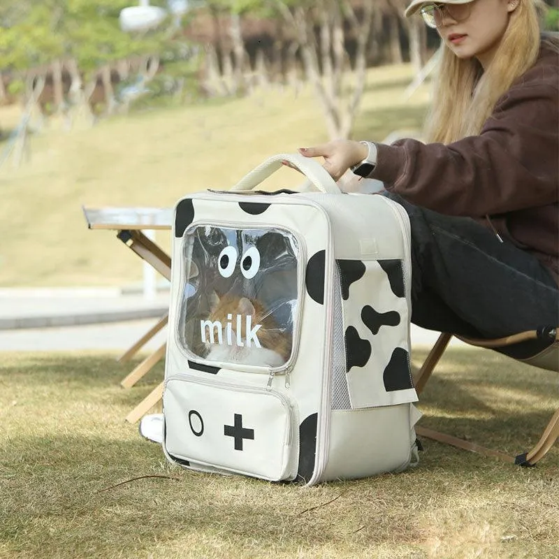 Milk Cat Carrier Bag Foldable Hiking Backpack