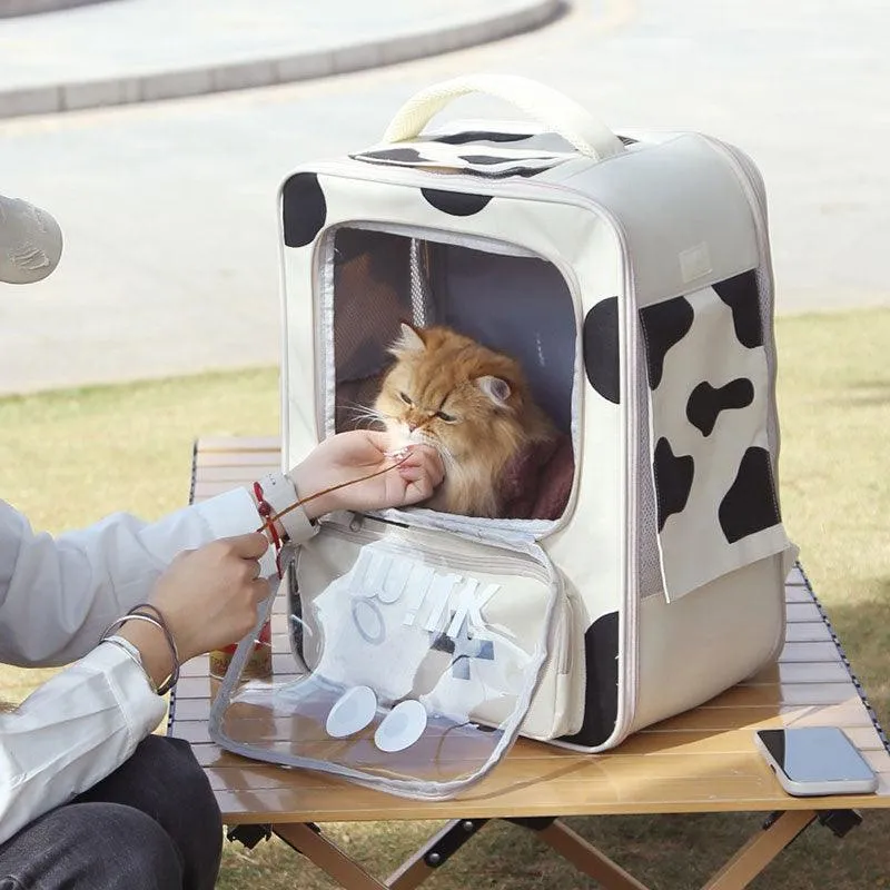 Milk Cat Carrier Bag Foldable Hiking Backpack