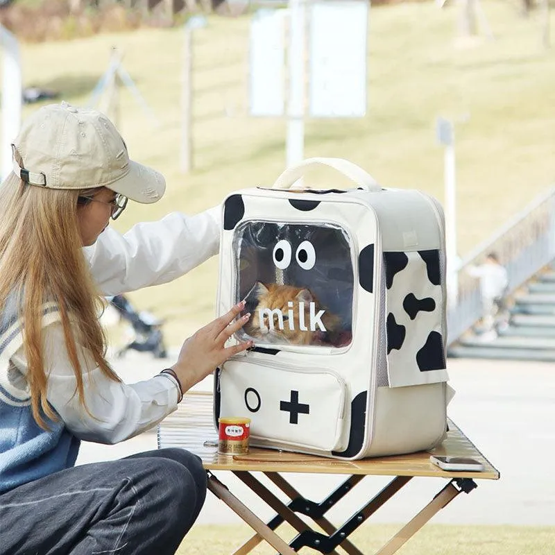Milk Cat Carrier Bag Foldable Hiking Backpack