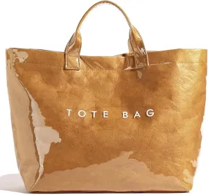 MINGRI Large Tote Bags for Women,Mother's Day Gifts,PVC Plastic Totes Bag,Carry All Bag Kraft Paper Shoulder Handbag