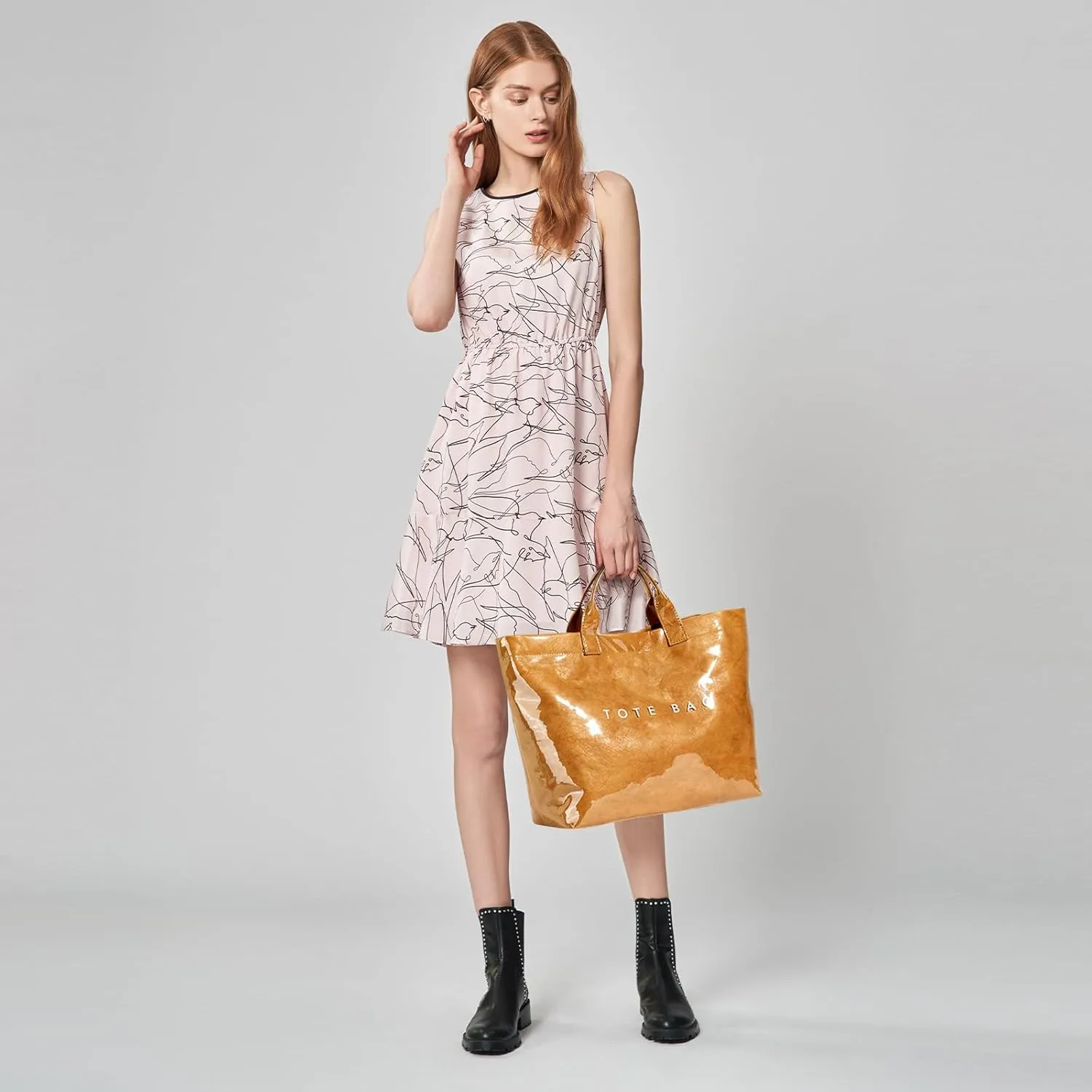 MINGRI Large Tote Bags for Women,Mother's Day Gifts,PVC Plastic Totes Bag,Carry All Bag Kraft Paper Shoulder Handbag