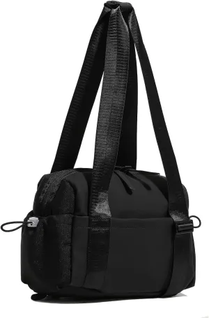 Mini Gym Bag for Women & Girls with Wet Compartment Small Gym Tote Bag Waterproof Travel Duffle Bag Cute Workout Sports Bag, Black