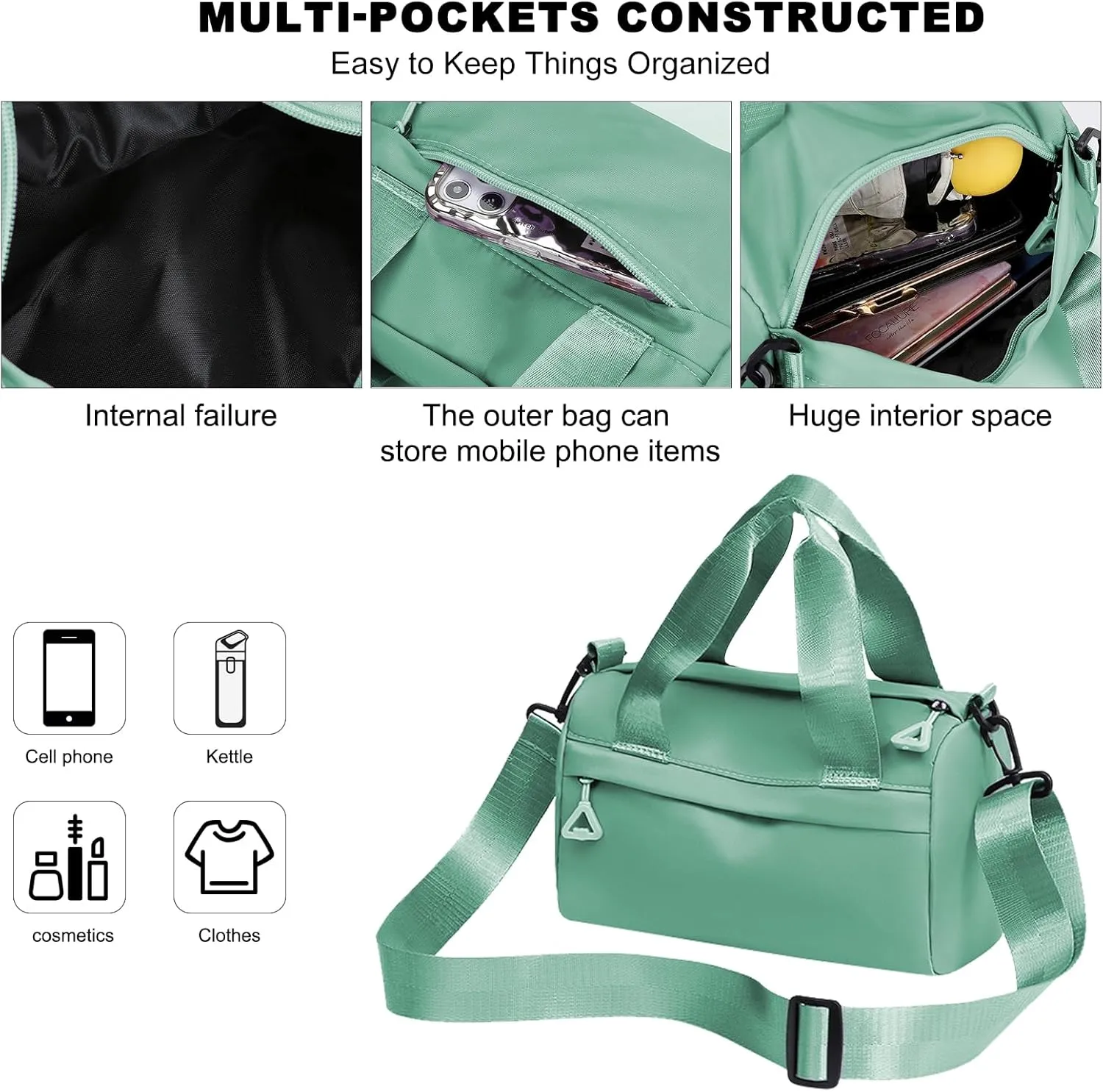 Mini Gym Bag Waterproof Gym Tote Bag Portable Fitness Shoulder Bag for Sports Travel