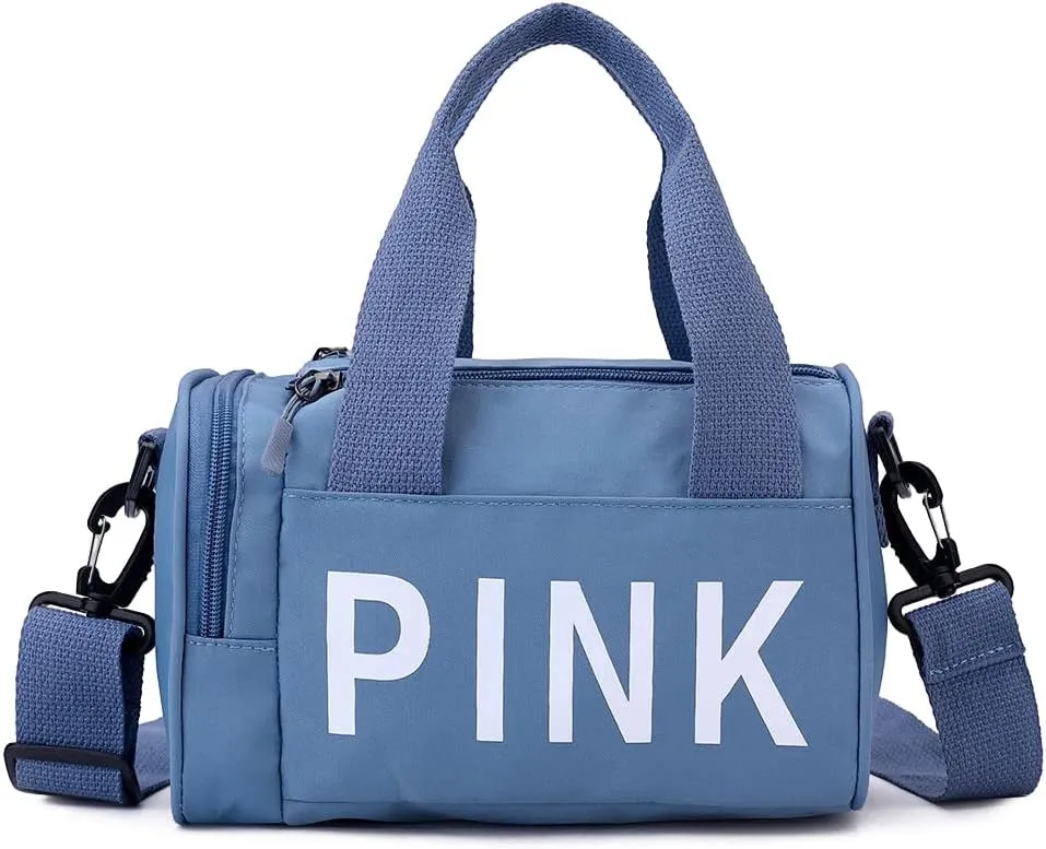 Mini Small Crossbody Bag Gym Bag for Women Men, Cute Small Duffle Bag Aesthetic Sports Handbag, Waterproof Gym Tote Bag Portable Fitness Shoulder Bag for Sports Travel (Blue-a)