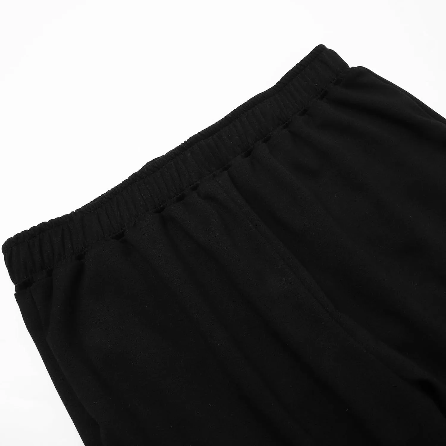 Miyaomn Women's Elastic Waisted Athletic Cargo Trackpants Casual Solid Workout Running Open Bottom Joggers with Flap Pockets