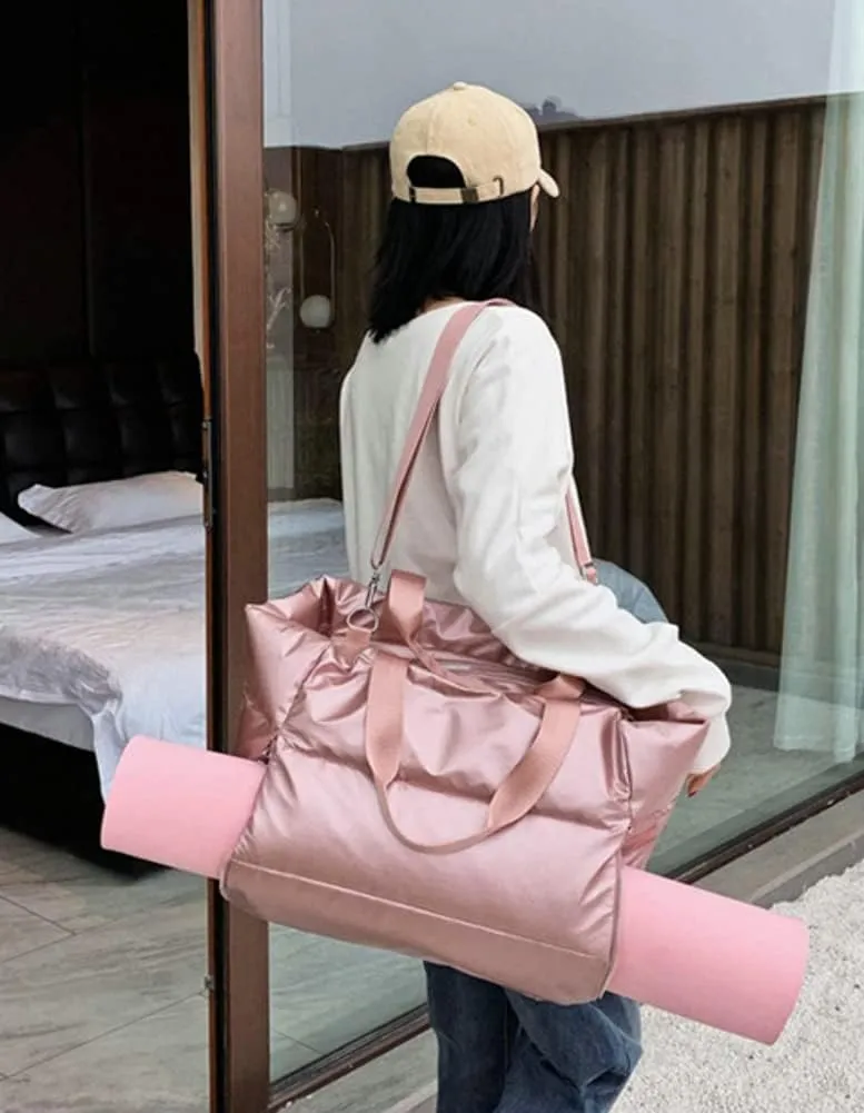 Molodo Gym Bag for Women,Travel Tote Bags Waterproof Puffer Gym Bag Duffle Purse for Yoga Sports Vacation 2024