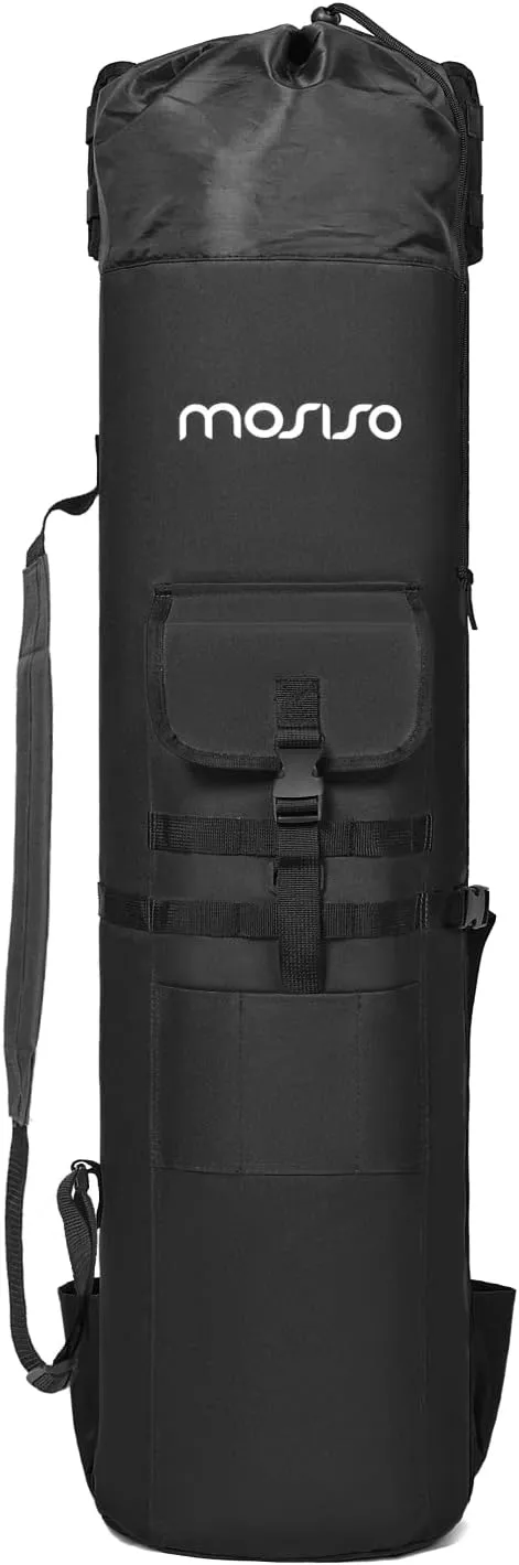 MOSISO Fishing Rod Case Bag, Fishing Pole Holders, Waterproof Large Capacity Tackle Gear Organizer Travel Carry Case Shoulder Storage Bag with 5 Poles Tackle