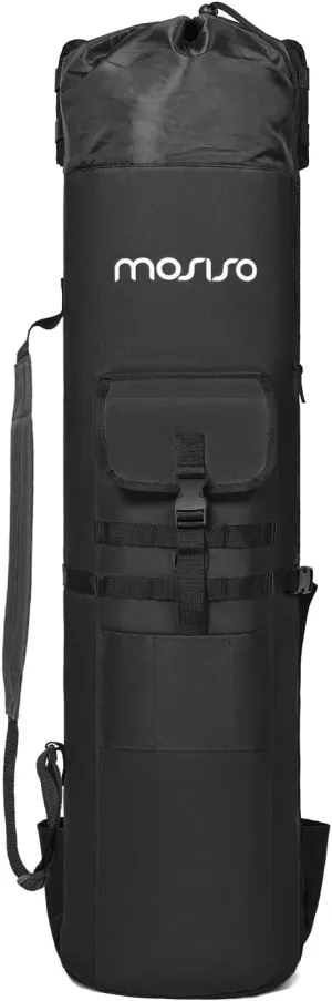 MOSISO Fishing Rod Case Bag, Fishing Pole Holders, Waterproof Large Capacity Tackle Gear Organizer Travel Carry Case Shoulder Storage Bag with 5 Poles Tackle