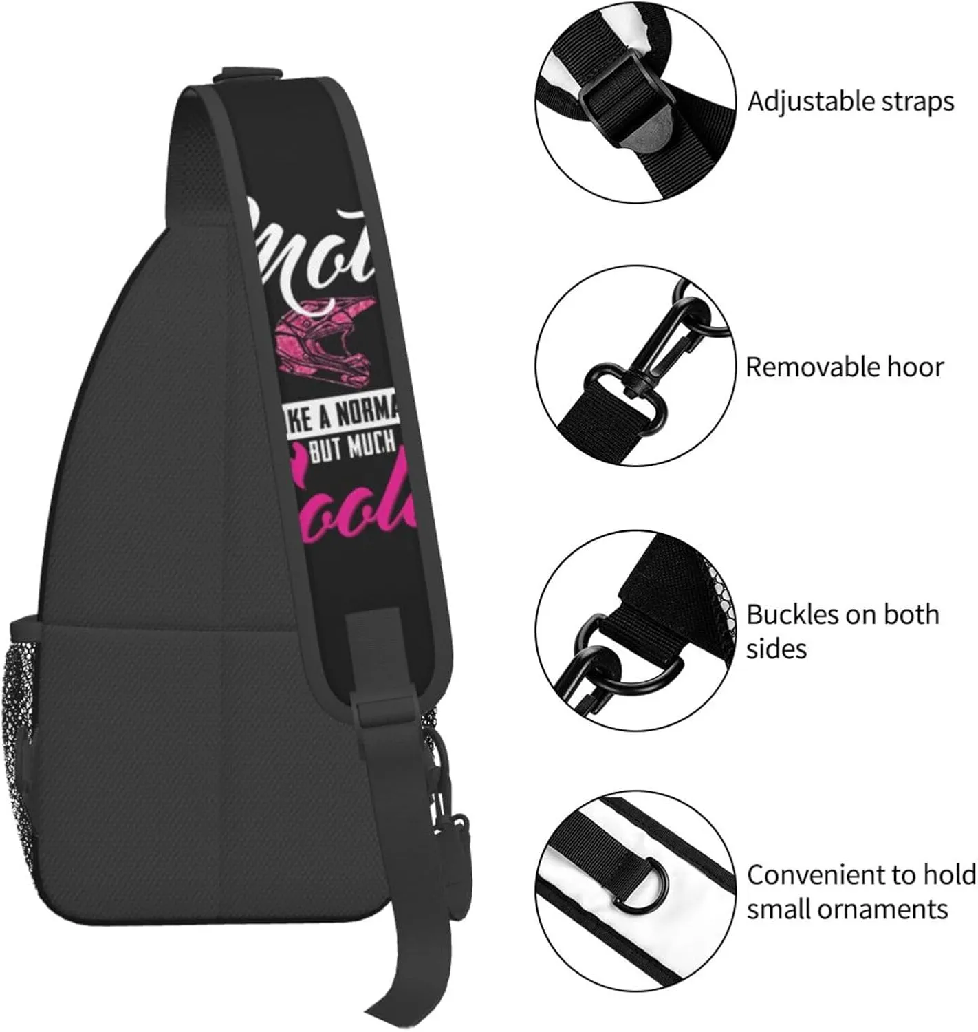 Motocross Dirt Bike Racing Flying Jump Sling Bag Adjustable Crossbody Bag Casual Chest Bags Travel Shoulder Backpack