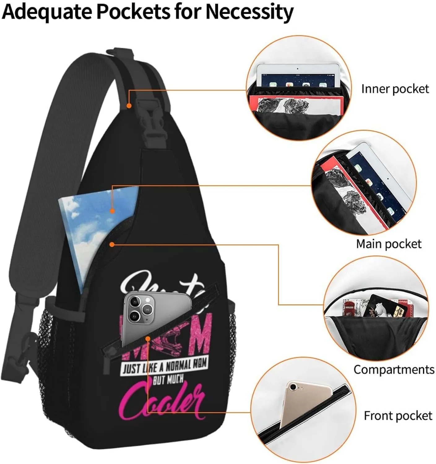 Motocross Dirt Bike Racing Flying Jump Sling Bag Adjustable Crossbody Bag Casual Chest Bags Travel Shoulder Backpack