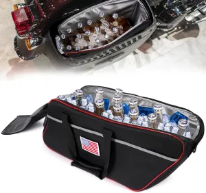 Motorcycle Cooler Bag is Designed to Fit Models from Harley-Davidson and Indian with Side Trunks. It is Crafted from Premium Fabrics and Features Waterproof Technology.