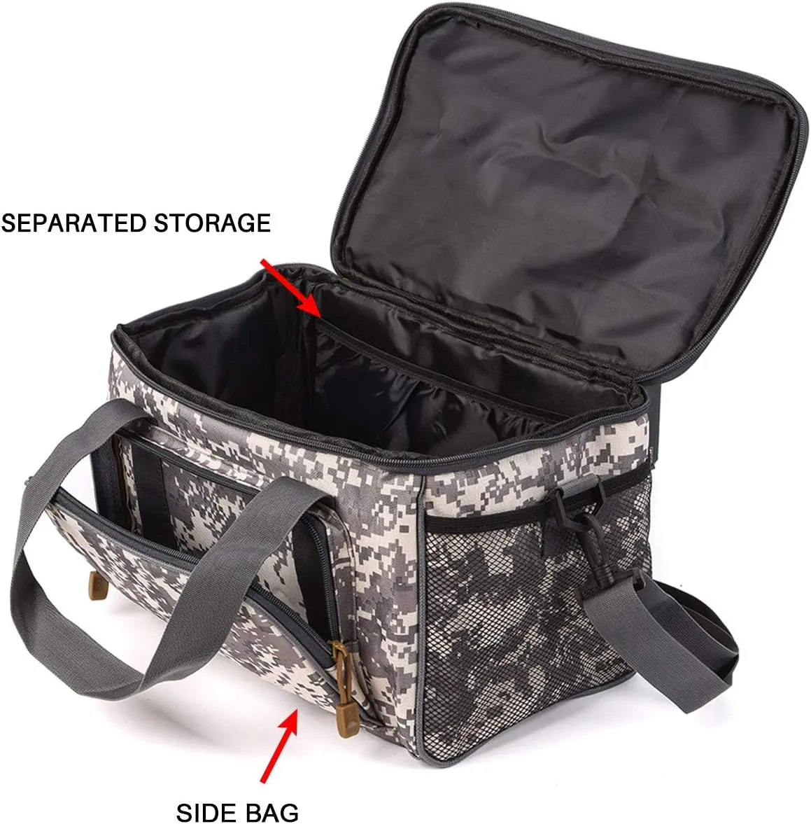 mouhike Fishing Tackle Bag Portable Crossbody Sling Pack Fly Fishing Tackle Box Bag Large Fishing Gear Storage Organizer for Travel Camping Hiking (Camo)