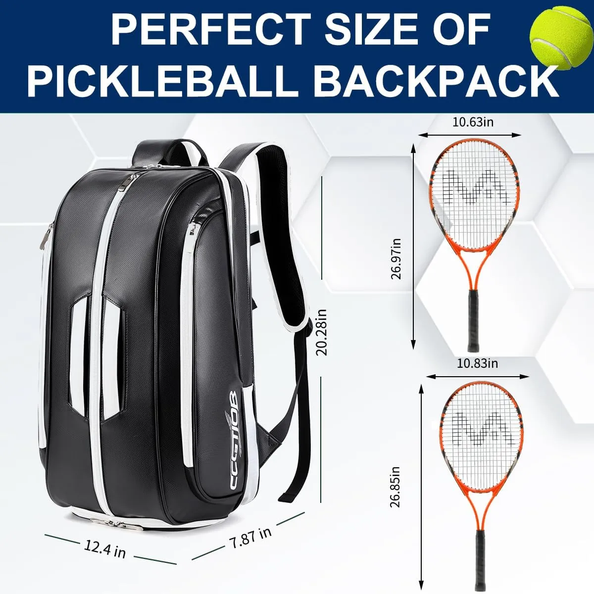 Multi-Use Beach Tennis Bag For Sport Convertible Padel Backpack With Shoe Compartment, Laptop Sleeve,Fence Hook,Ball Sleeve