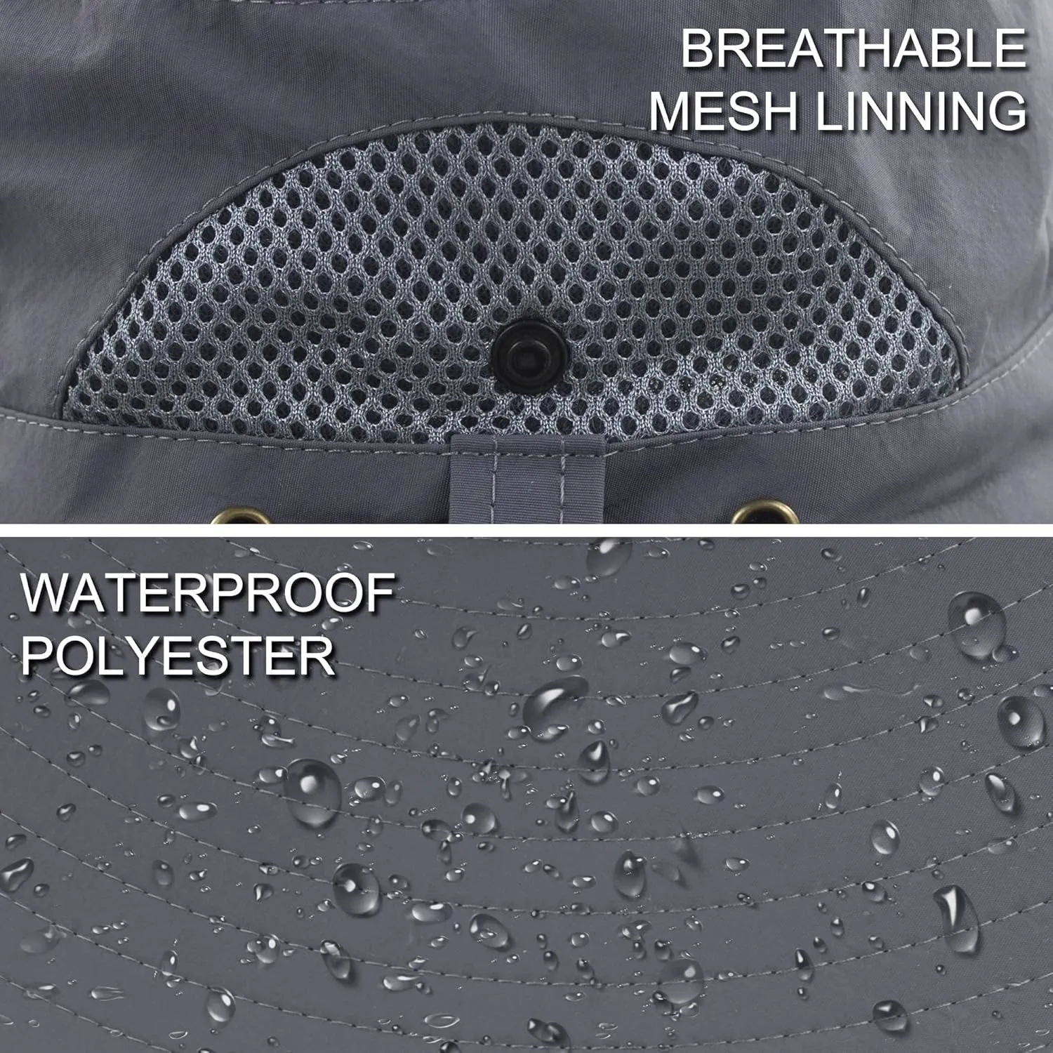 Muryobao Mens Sun Hats UPF 50  Waterproof Mesh Wide Brim Bucket Fishing Hat