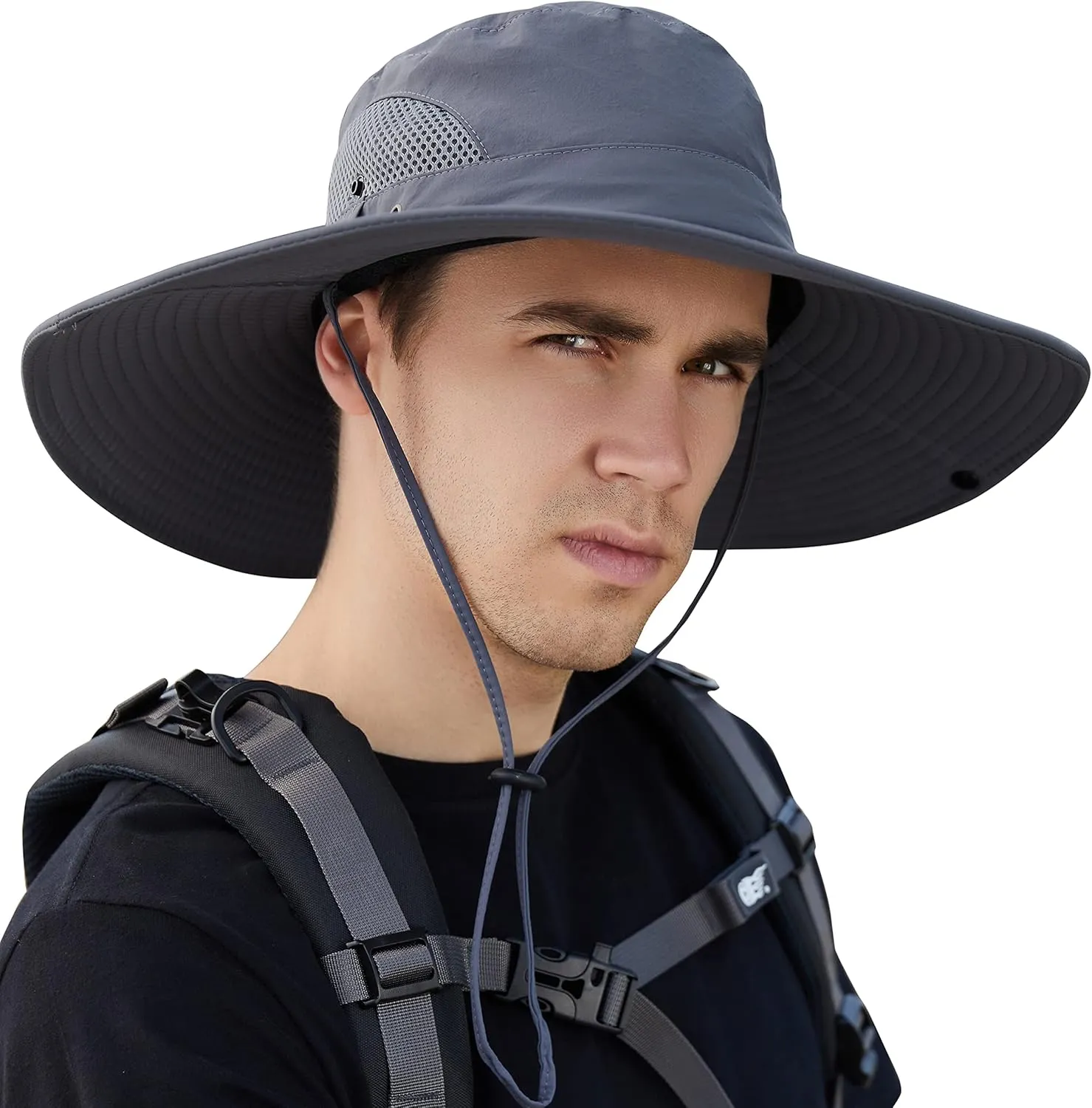 Muryobao Mens Sun Hats UPF 50  Waterproof Mesh Wide Brim Bucket Fishing Hat