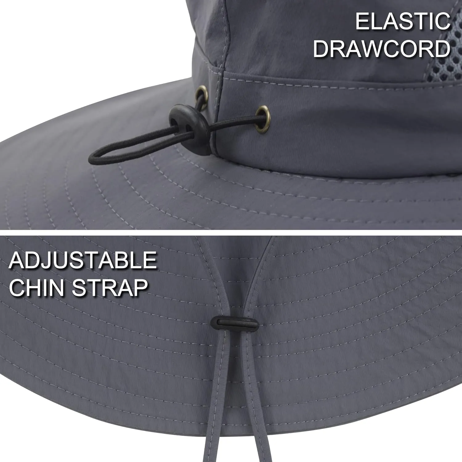 Muryobao Mens Sun Hats UPF 50  Waterproof Mesh Wide Brim Bucket Fishing Hat