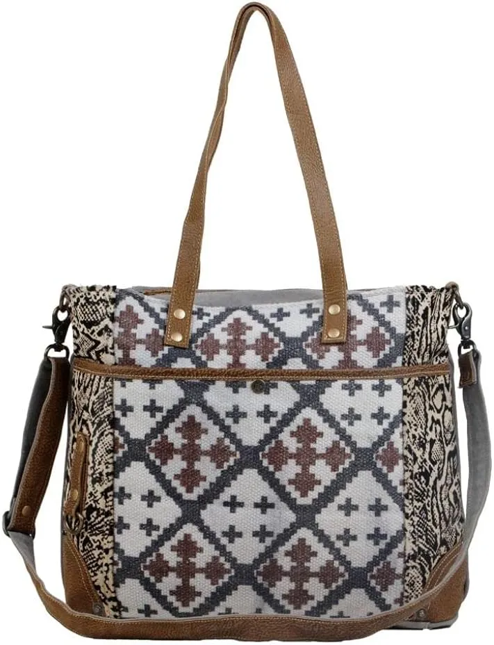 Myra Bag Best Pick Messenger Bag Upcycled Cotton & Leather S-2908