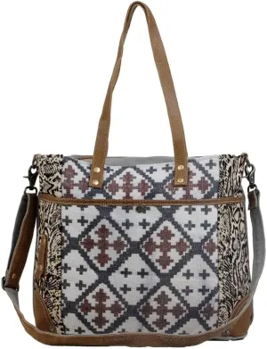 Myra Bag Best Pick Messenger Bag Upcycled Cotton & Leather S-2908